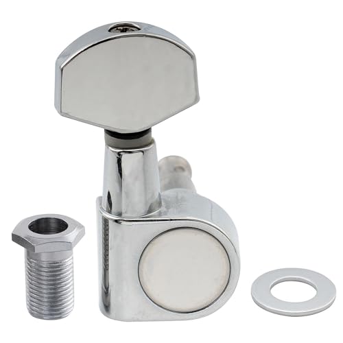 Musiclily Pro R15J 15:1 Ratio 2-Pin Mécanique Guitare Scellée Individuelle Côté Basse Tuner avec Bouton Hexagonal pour Guitare électrique SQ Strat Tele,...