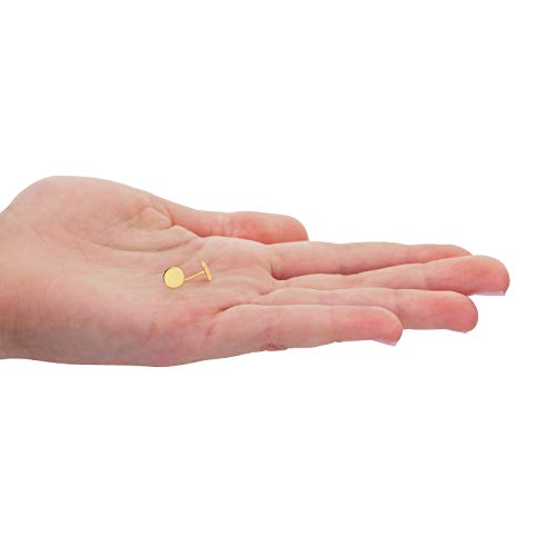 14k Gold Round Disc Studs Flat Circle Dot Earrings | 14-karat Solid Gold Simple Round Stud Earrings for Women3