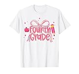 Photo Gallery preppy 4th grade rosa coquette bow girly back to school kids maglietta Photo Gallery preppy 4th grade rosa coquette bow girly back to school kids maglietta