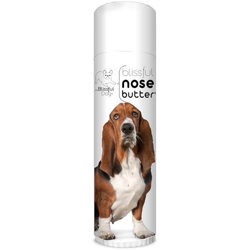 Image of The Blissful Dog Basset Hound Nose Butter for Dry, Cracked Skin, Lick-Safe Dog Nose Balm with Moisturizing Shea Butter, Almond, Olive, and Essential Oils, Pet Supplies, Uncented, 0.50 oz.