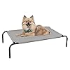 PHYEX Raised Pet Cot for Small Pets, Elevated Dog Bed with Breathable Mesh, Sturdy Steel Frame for Indoor & Outdoor Use, Non-Slip Design, Easy Clean, 33-Inch Grey