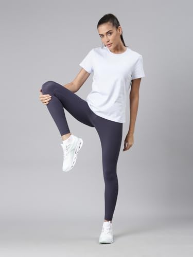 Image of XTEP Comprehensive Training Series, Slim Fit, Short Sleeve, Cotton+Elastene, Crew Neck Design, Twill Weave, Typography Printed Training T-Shirt for Women
