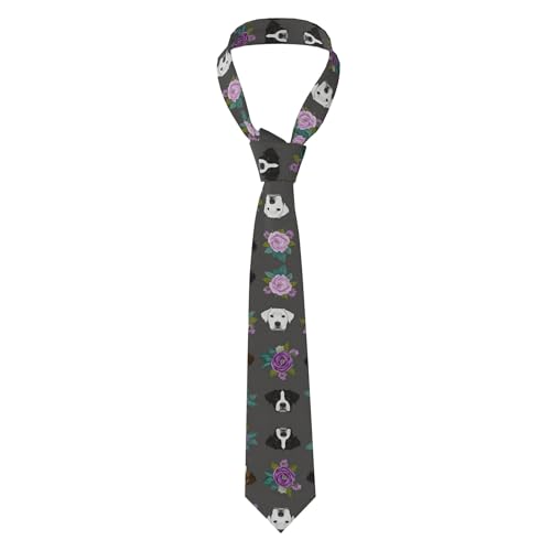 Men's Skinny Polyester Necktie - Printed Tie for Grooms & Groomsmen
