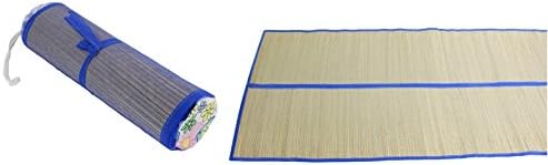 Folding beach mat, straw mat, beach mat, bath mat approx. 60 cm x 180 cm (blue)
