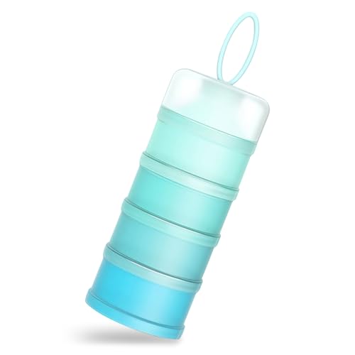Queta Milchpulver Portionierer Säuglingsmilchpulverspender, 480 ml stapelbare Babynahrung, 4 Schichten Tragbarer Milchpulverbehälter/Getreide/Lebensmittel/Obst/Snack...