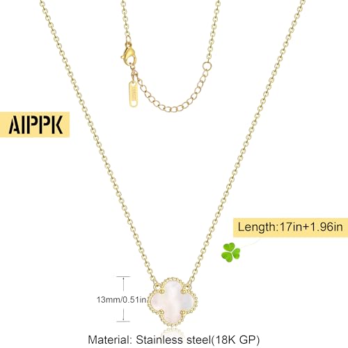 Clover Pendant Necklace for Women 18K Gold Plated Four Leaf Clover Necklaces Lucky Simple Jewelry Gifts for Women2