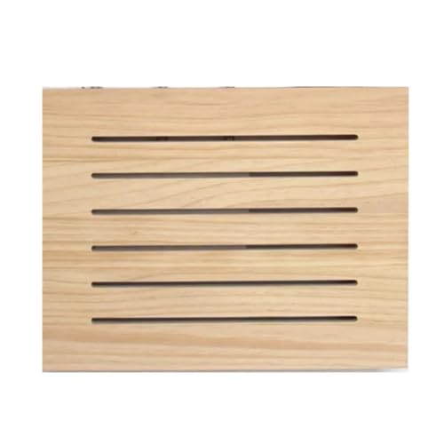 Boîte de rangement routeur en bois massif au design Khaki Stripe pour intérieur élégant