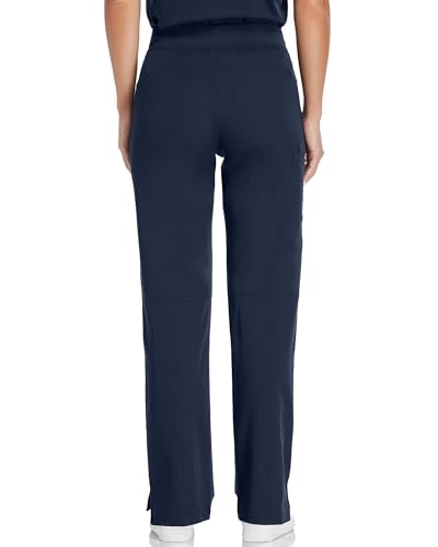 Image of COMENII Scrubs for Women, Knit Yoga Waistband Straight Leg Cargo Pants, Classic Fit Womens Scrubs Pants