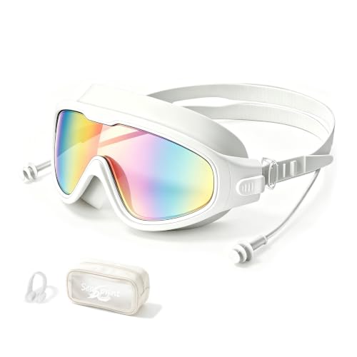Image of Swim Goggles for Kids 6-12, Wide View Anti-Fog UV Protection No Leaking,Boys Girls Youth Swimming Goggles
