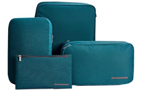 Bee Nesting Compression Packing Cubes Set, Travel Organizer 4-Piece Green
