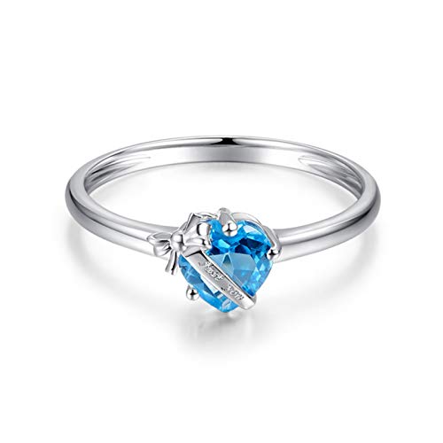 Bague fiançailles femme topaze cœur en or jaune 9k pour une demande unique