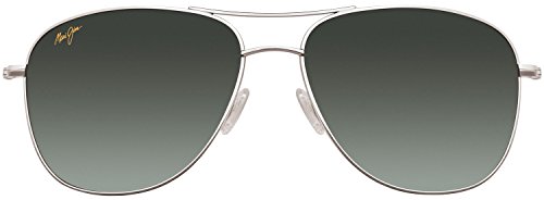 Maui Jim Wayfarers Polarized Aviator Sunglasses, Silver, Large2