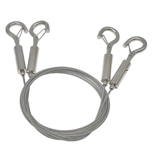 Image of 2pcs Adjustable Picture Hanging Wire Stainless Steel Heavy Duty Wire Rope for Hanging Hardware Holds Up to 66lbs