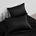 NTBAY Zippered Silk Satin Toddler Pillowcases - 2 Pack Hidden Zipper 13x18 Pillowcases - Luxury and Silky Baby Travel Pillow Covers, Black