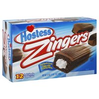 Hostess Zingers Iced Devils Food Cake with Creamy Frosting, 12 Cakes, 17 Oz. Net Pack of 2