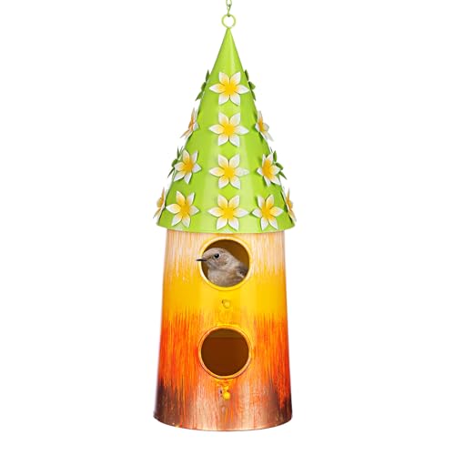 BAYN-Hanging-Bird-House-for-Outside-2-Story-Double-Hole-Metal-Birdhouse-for-Outdoor-Hanging-Handwork-Bird-Nest-Decorative-Garden-Decor-Outdoor BAYN Hanging Bird House for Outside 2 Story Double Hole Metal Birdhouse for Outdoor Hanging Handwork Bird Nest Decorative Garden Decor Outdoor