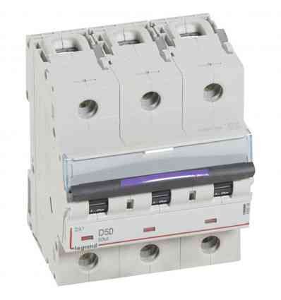 Disjoncteur DX³ 50kA - 3P 400V~ - 50A - courbe D - 4,5 modules