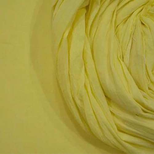 Image of 100% Pure Cotton Mulmul Fabric Material | Reusable Ultra Fine Mulmul Fabric | Lightweight Soft Smooth Piece Linning, Stole, Dupatta, Cushion Pillow Cover (Charlok Yellow, 2.5 Meters)
