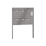 Equipamiento: diseño a ras de la superficie con ajuste Sistema de inserción y bloqueo, ranura grande, tapa amortiguadora de ruido, puerta basculante, campo de intercomunicación RSA2 (sin interfono), botón de timbre y luz RSA2 y placa para nombre RSA2 de aluminio