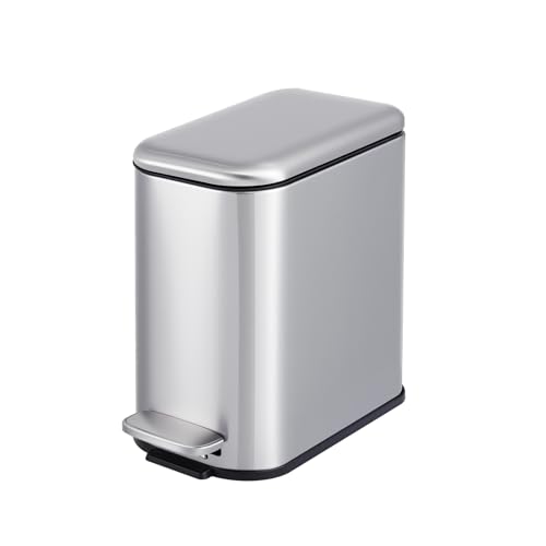 Caneca de basura rectangular 5 litros de acero inoxidable