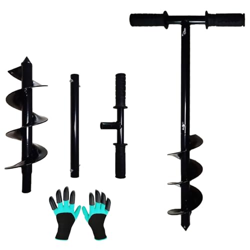 Gartenbohrer Erdbohrer für Bohrmaschine 10 x 60cm Handerdbohrer, Gartenbohrer für Blumenzwiebeln, Blumen, Setzlinge, Zaunpfostenbohrer für Bäume, Briefkasten, Grabungswerkzeug zum Pflanzen