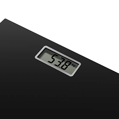 Rowenta BS1400 Premiss Digitale Personenwaage aus gehärtetem Glas, 30 x 30 cm, max. 150 kg, ultradünn, präzise Skala pro 100 g, intelligente Funktionen, großes Display 3