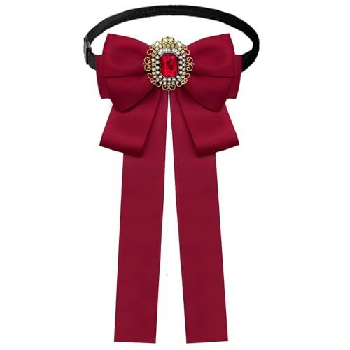 Image of Womens Bow Tie Adjustable Rhinestone Bowtie for Women Ladies Girls Pre-tied Womens Tie for Shirt Suit Uniform
