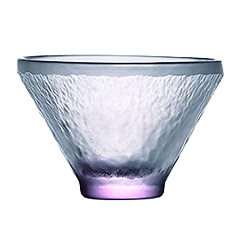 Vasos Mini taza de cristal de colores, taza de té, textura mate, taza de whisky, copa de vino, vidrio de agua/bebida, 1.3 oz Vasos de agua Vaso de barra (Color : Pink)