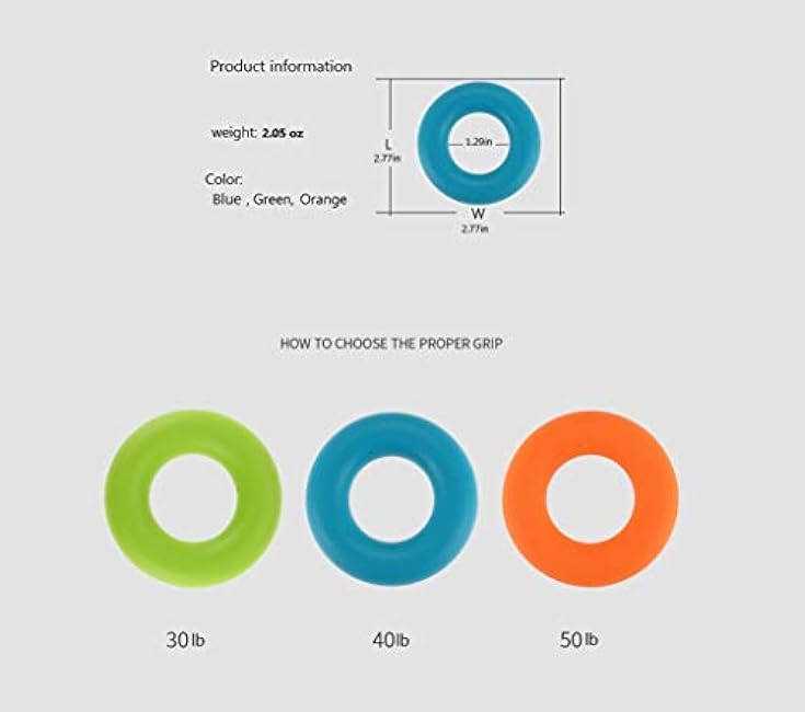 Grip Strength Trainer,Hand Grip Strengthener,Forearm Grip Workout - Grip Trainer Silicone Rings for Rock Climbing, Athletes & Stress Relief & Rehabilitation, 3 Resistance Levels(3 PCS)
