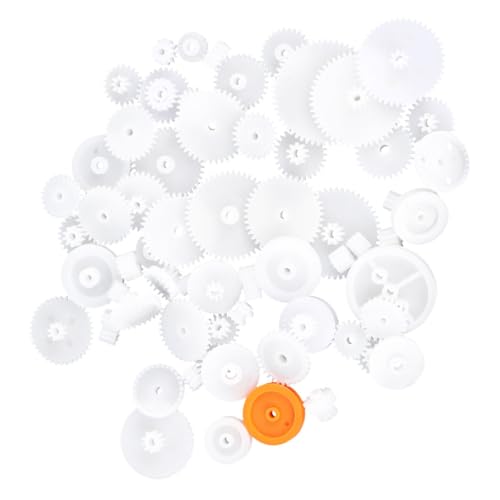 WEKAMOS 128pcs Plastic Motor Gears Kit Spindle Gear Accessories DIY Robotics Building Belt Pulley Wheels for Educational Demonstrations and Model Making