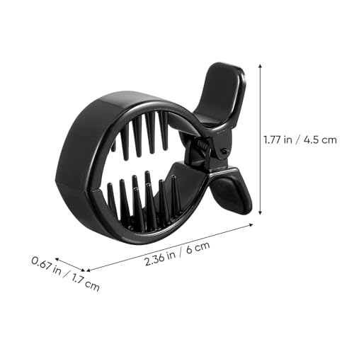 Ipetboom 2 Stück Fischgräten-Haarspange Rund Innen Gezahnt Haarspange Fischschwanz-Klammer Krallenclip-Halter Pferdeschwanzhalter Fischgräten- Starke Spannung Haarklaue (Schwarz)