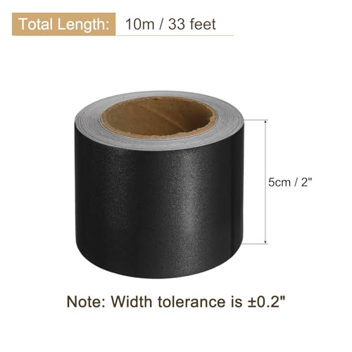 Image of uxcell Wood Grain Tape, 2 inch x33 Ft Self Adhesive Wood Grain Repair Patch for Baseboards, Doors, Floor Repair, Furniture Home Decor Pearl Black