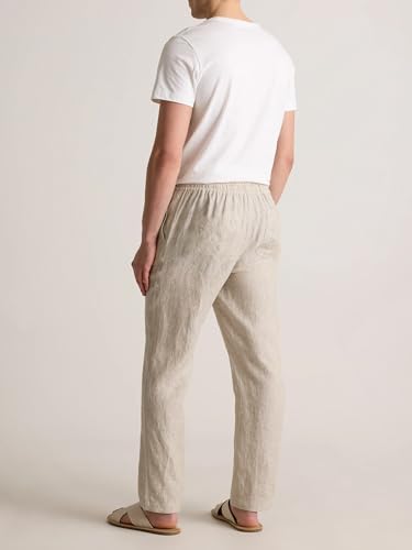 Men's Linen Blend Casual Pants, Lightweight Breathable Drawstring Summer Beach Pants3