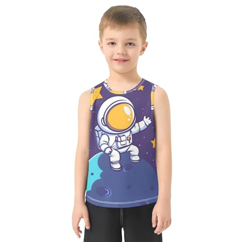 Boys' Tank Top Shirt Astronaut Reaching for The Stars Sleeveless T-Shirts2