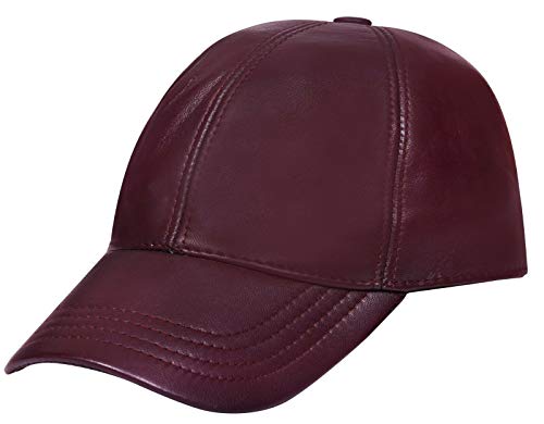 Infinity Leather Echtes Burgund Nappa Leder Für Herren Und Damen Einstellbar Golf Snapback Plain Baseball Mütze Cover
