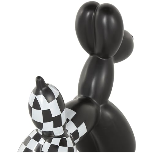 Escultura decorativa perro cerámica negro set 2 miniatura 2
