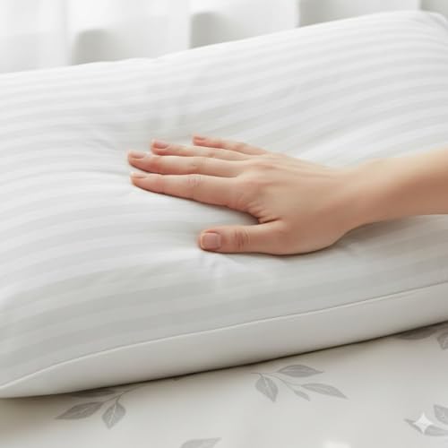 Image of Y & A'M Microfiber Soft White Pillows | Pillows for Sleeping | Ultra Soft | Anti Stress Bed Pillow for Sleeping & Neck Pain Relief for Back, Side & Stomach Sleeper (Pack of 3, 42x68 cm)-J