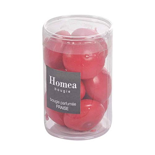 Paris Prix - Lot De 9 Bougies Flottantes 'essentiel' 3cm Fraise