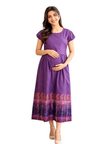 Image of RITIJYA Zipless Feeding Kurta Dress for Women | Maternity Nursing Kurti, No-Zip Easy Access | Extra Pleats Pre to Post Pregnancy | Quick-Dry Fabric | S-4XL