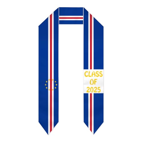 Vintage Cape Verde Verdean Flags Graduation Stole,Graduation Sash Honor Stole for Adult Unisex Graduation Gifts