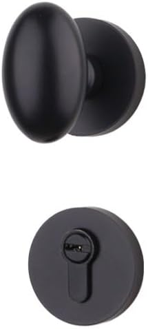 American Ball Lock Light Luxury Room Door Lock Bright PVD Door Handle Yellow Bronze Silent Split Lock(Black Room Door Lock)