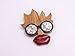 Karina Fashion Handmade Face Brooch – Iris Apfel Inspired Statement Pin, Solid Wood with Mother of Pearl Inlay, Bold Artistic Jewelry, Unique Designer Brooch for Women