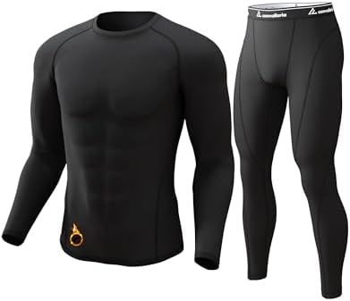 CL convallaria Men's Thermal Underwear Long Johns Winter Long Sleeve Top And Bottoms Set Mens Base Layers Thermals Inner Wear Ski Gear