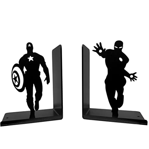 HeavenlyKraft Superhero Bookends | Decorative Bookends for Shelves | Non-Skid Book Holders for Shelves, Table | Unique Home/Office Decor | Heavy Bookends| Metal Book Ends| 7x5.5x4 Inches Each