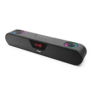 iNFiRe FireBar 20 Bluetooth Soundbar, 20W HiFi Sound Quality Bar, USB Powdered with 8 Hours Playback, Multi Connectivity, Volume Control in-Built RGB Light, TWS Function (Black) (3000 mAh)