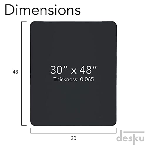 Image of Office Desk Chair Mat - PVC Mat for Hard Floor Protection, Black, 30 Inches x 48 Inches, Made in The USA, Home Office Supplies, Made in The USA