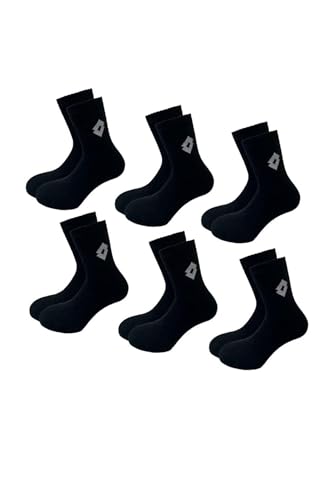 Lotto, 12 Paires Chaussettes de tennis homme/femmes en coton doux et respirant, certifiées OEKO-TEX, noires, 39-42