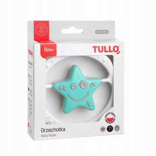 Sensory rattle star mint grey, shades of green