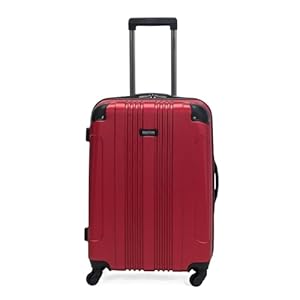 Kenneth Cole REACTION Out of Bounds Lightweight Hardshell 4-Wheel Spinner Luggage, Scarlet Red, 24-Inch Checked