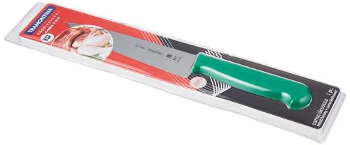 Image of TRAMONTINA Professional Meat /Chef Knife 15 cm | Stainless Steel Sub-Zero Treated Blade | Antimicrobial Green Polypropylene Handle | Heavy-Duty Butcher & Meat Processing Knife